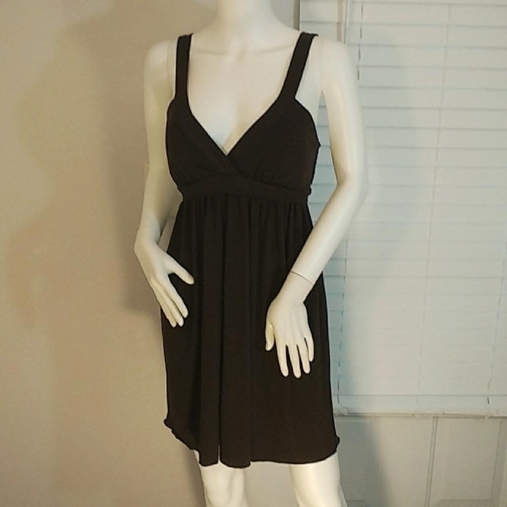 NWT Speechless Brown Knit Stretch Babydoll Mini Dress Size M With Built In Bra